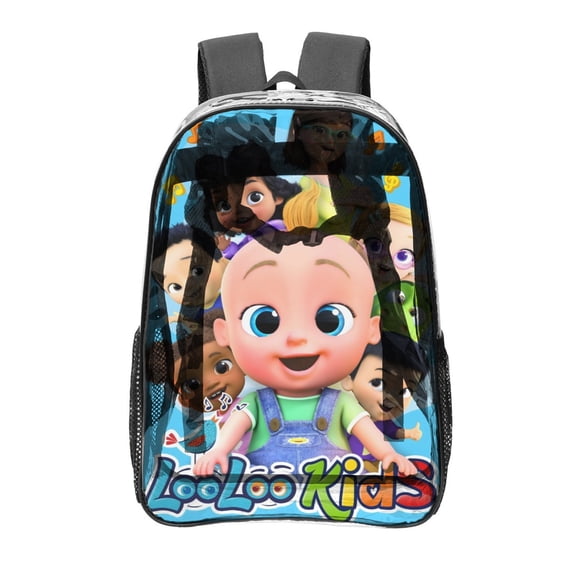 Loo Loo KidsMochila transparente temática, resistente y duradera, bolsa see-through para trabajo, deporte, universidad y viaje, 31 × 43 cm