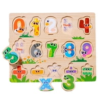 Magideal - Rompecabezas De Madera Para Niños Pequeños, Rompecabezas De Madera Para Niños Pequeños, Rompecabezas De Tablero Digital Con Habilidades Motoras Finas , Tablero Digital