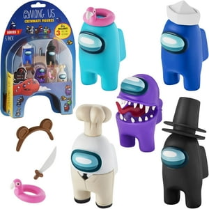 Figuras 5 En 1 De Toy P.M.I. Among Us Crewmate, Paquete Con 3 Sombreros
