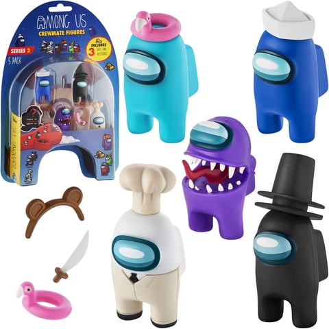 Figuras 5 En 1 De Toy P.M.I. Among Us Crewmate, Paquete Con 3 Sombreros
