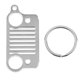 thumbnail image 2 of rejilla de llavero de acero inoxidable para llavero jeep jk tj yj xj plateado, 2 of 3