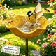 thumbnail image 1 of Estaca jardín flor metal hecha mano baño abejas cuenco agua pájaros decoración exterior, 1 of 8