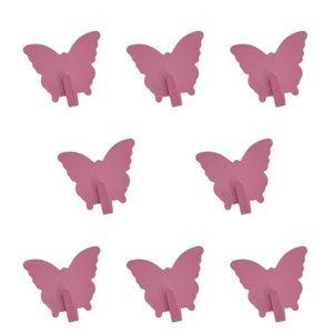 Magideal - 8 Ganchos De Pared Con Forma De Mariposa, Ganchos Para Toallas, Colgadores Decorativos Para Cuadros, Perchero Para Oficina, Dormitorio, Para Colgar Ll Rosa Rojo
