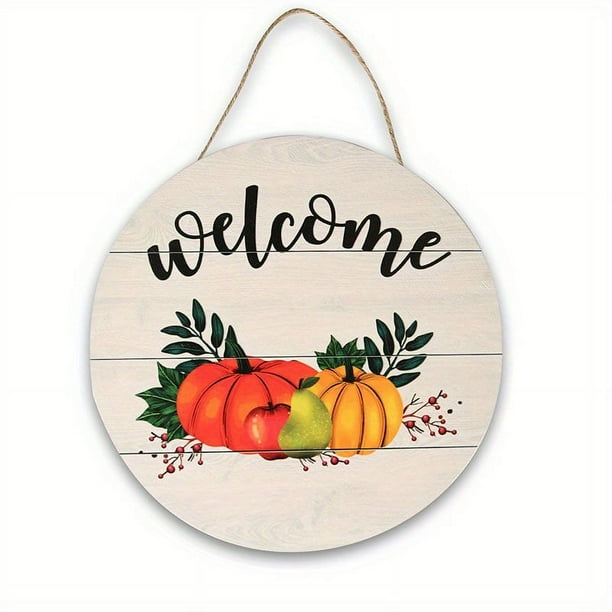 Halloween Wooden Doorplate Hanger New Pumpkin Black Cat Ghost House Bat Party Scene Decoration