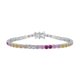 thumbnail image 1 of Pulseras de Plata Esterlina 925 de 3.5 Mm para Mujer 5A CZ Pulsera de Tenis Colorida Corte Redondo Brillante Multicolor Cadena de Pulsera de Eslabones de Tenis 6-7 Pulgadas, 1 of 6