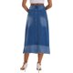 thumbnail image 3 of INSPIRE CHIC Falda Maxi de Mezclilla para Mujer de Cintura Alta Primavera 2025 Línea A Panel Dobladillo Largo Faldas de Jean L Azul, 3 of 6