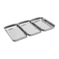Magideal - Juego De 3 Bandejas Para Empanizar De Acero Inoxidable, Bandejas Para Hornear Coreanas Versátiles, Bandejas Para Hornear Para La Cocina, Herramientas