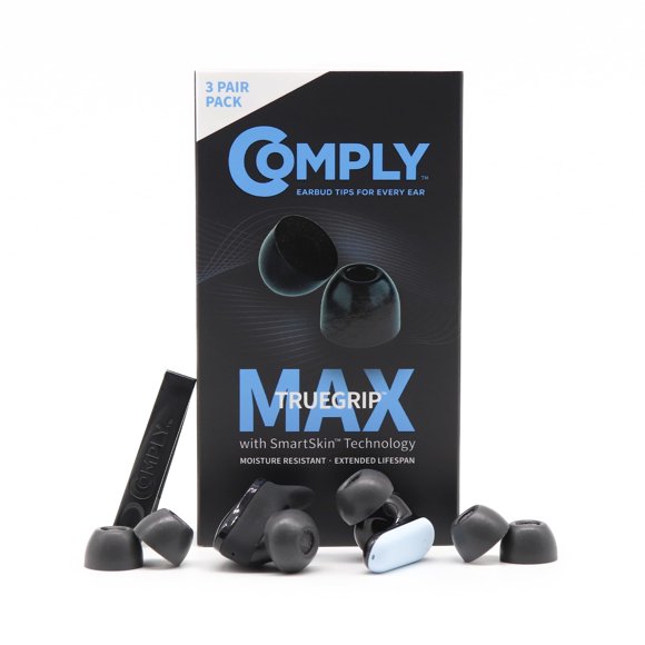 Almohadillas COMPLY TrueGrip MAX negras talla grande, 3 pares
