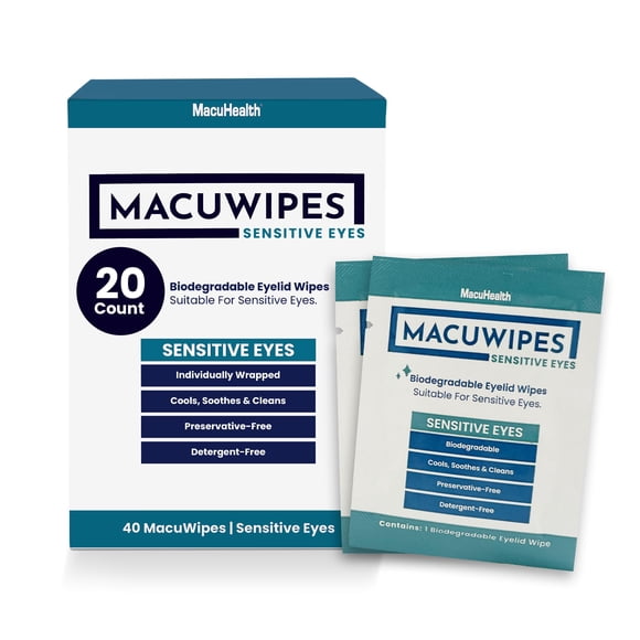 Toallitas para párpados MacUHealth MacUWipes Sensitive con aceite de árbol de té