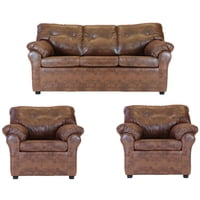 Muebles América - Living América 311 Cuero Sintético Caramelo