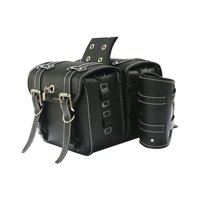 Magideal - Bolsa Para Sillín De Motocicleta, Bolsa De Herramientas, 1 Par De Portavasos De Gran Capacidad Con Cerradura, Bolsa Para Sillín, Alforja Lateral Para Negro 26X22X12Cm