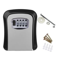 Magideal - Caja De Almacenamiento De Llaves Con Contraseña Cerradura De Combinación De 4 Dígitos Montaje En Pared Material Duradero Aplicable Para Hogar Garaje Jardín Vacaciones Gris