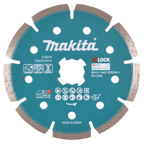 Disco Dia.Segmentado Makita 5"" X-Lock E-02076
