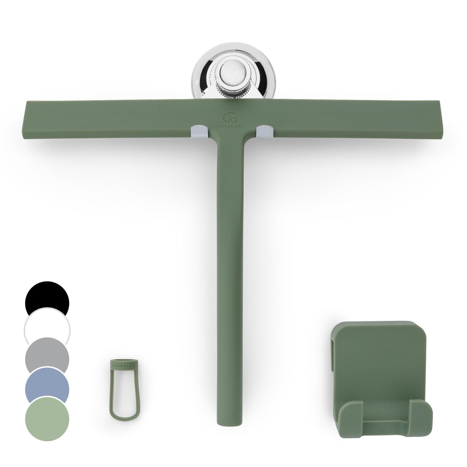 Espátula De Ducha Gütewerk Para Puertas De Cristal, Silicona, 28 Cm, Color Verde