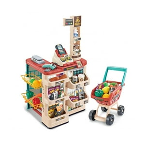 Total Click - Juguete Set Supermercado Con Carrito 48 Piezas Sonidos Infantil