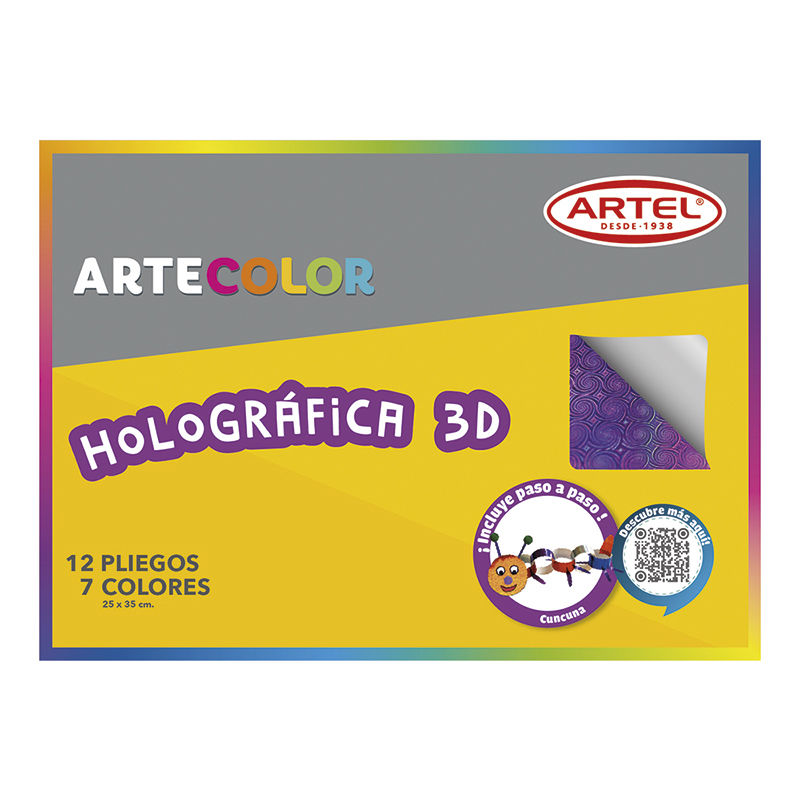 Carpeta Holográfica 3d 12 Pliegos 7 Colores 1 Un Artel