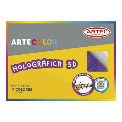 Carpeta Holográfica 3D 12 Pliegos 7 Colores 1 Un Artel