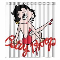 Pinghai - Cortina De Ducha De Betty Boop Con Ganchos (167 X 183 Cm)