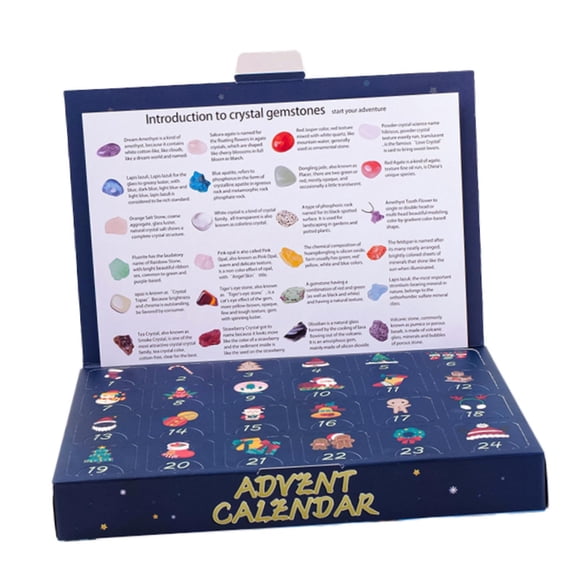 Calendario De Adviento De Navidad 2024 Con 24 Piedras Para Niñas, Niños, Niños Y Adultos Piedra Rodante Cruda