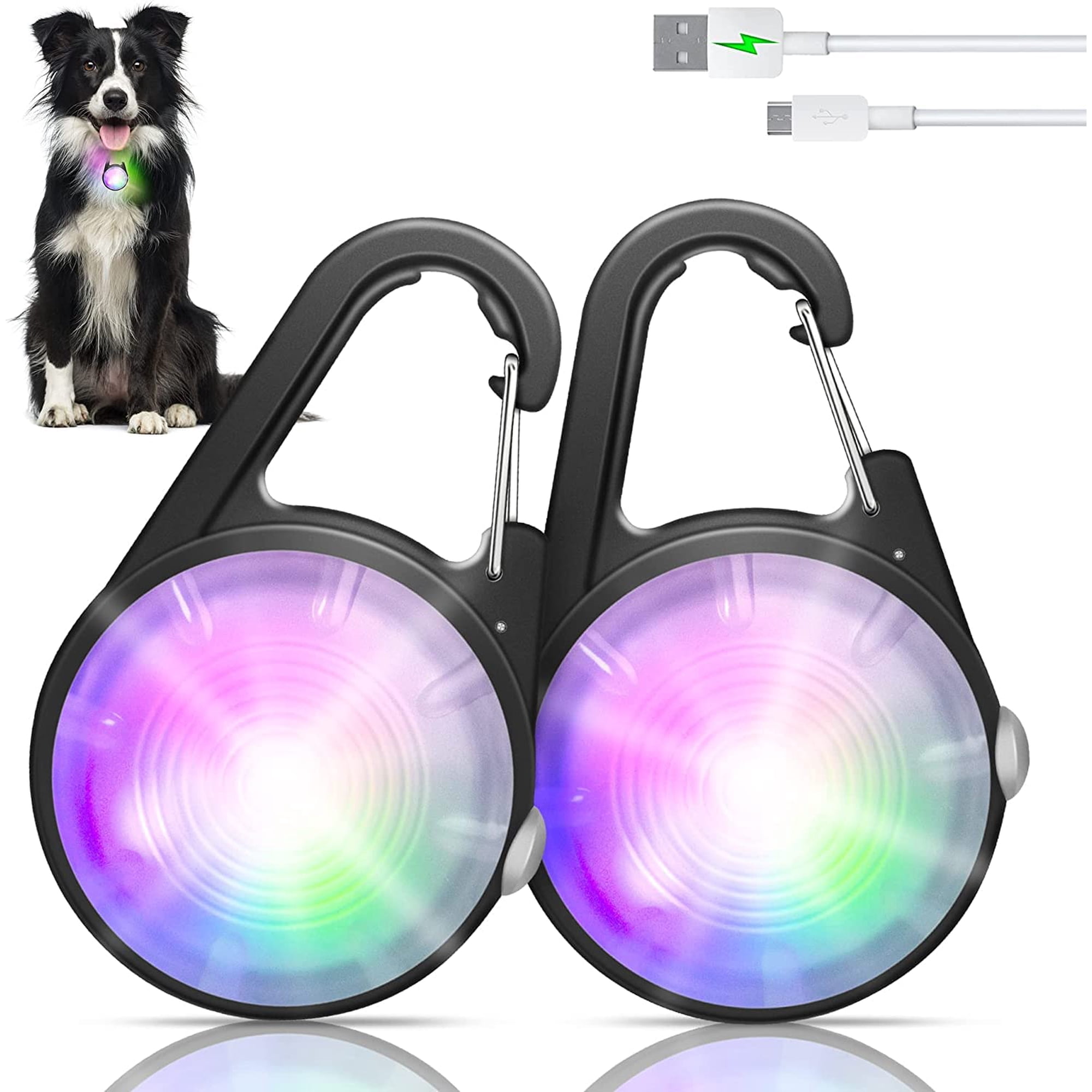 Collar Para Perros Con Luz Qiziyardall, 4 Modos, Recargable, Ip68