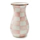 thumbnail image 1 of Jarrón MACKENZIE-CHILDS, alto, esmaltado, a cuadros rosados, rosa y blanco, 1 of 7