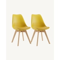 Habita2 Chile - Silla Tulip Ecocuero Amarillo X2