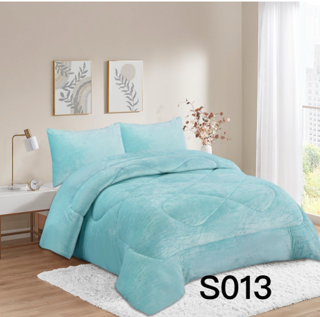 Todostore - Cobertor Plush Con Chiporro 2 Plazas Color Celeste Liso