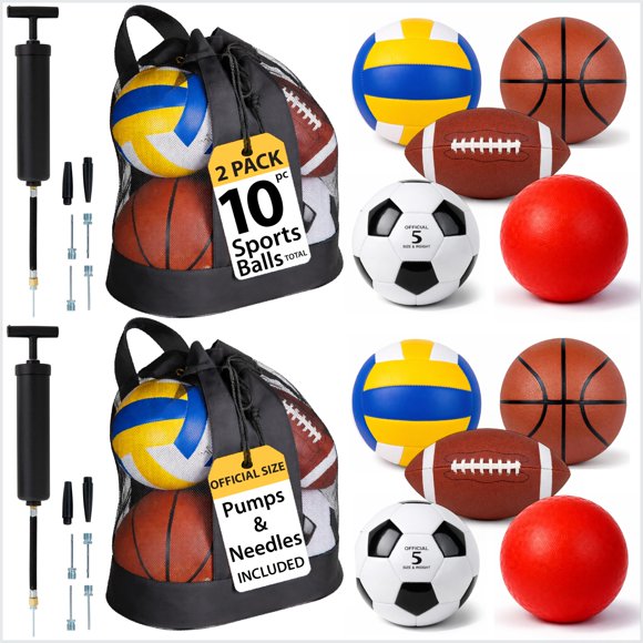 Juego de Pelotas Deportivas WILDARC 10 pzas con Bomba