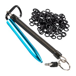 Ioensy - Herramienta Wacky Rig Con 100 Juntas Tóricas Con Llavero, Herramienta Wacky Worm De Aleación De Aluminio, Azul Lago