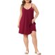 thumbnail image 1 of Agnes Orinda Vestido de Dormir para Mujer de Talla Grande Sin Mangas con Escote en V y Pliegues Frontales, Tirantes Ajustables, Suave y Casual Cami Nightgown L Burdeos, 1 of 8