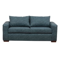 Muebles América - Sofá Neo 3 Cuerpos Cuero Auris Azul Petroleo
