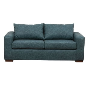 Muebles América - Sofá Neo 3 Cuerpos Cuero Auris Azul Petroleo