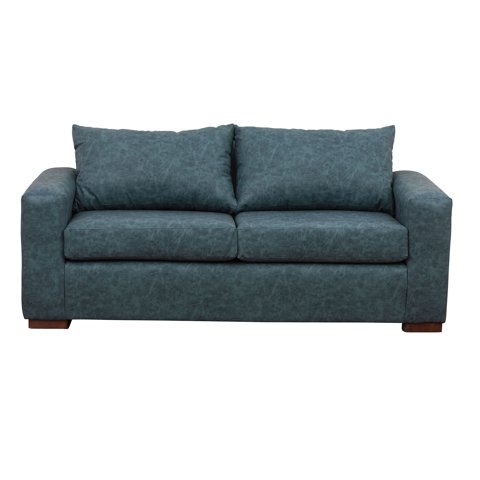 Muebles América - Sofá Neo 3 Cuerpos Cuero Auris Azul Petroleo