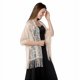 thumbnail image 1 of suxuMhao Chal de Encaje Calado, Chal de Noche, Chal con Borlas, Chal de Boda, Chal con Bufanda, Decoración de Vestido Casual Diaria, Beige, 25.6 X 72.8 Pulgadas (Incluye Longitud de Borlas), 1, 1 of 2