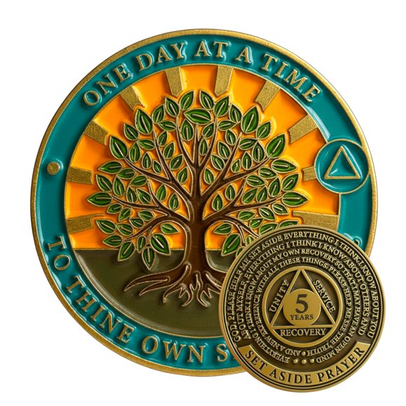 Moneda de Sobriedad Bliss and Beam 3,4 cm Árbol de la Vida
