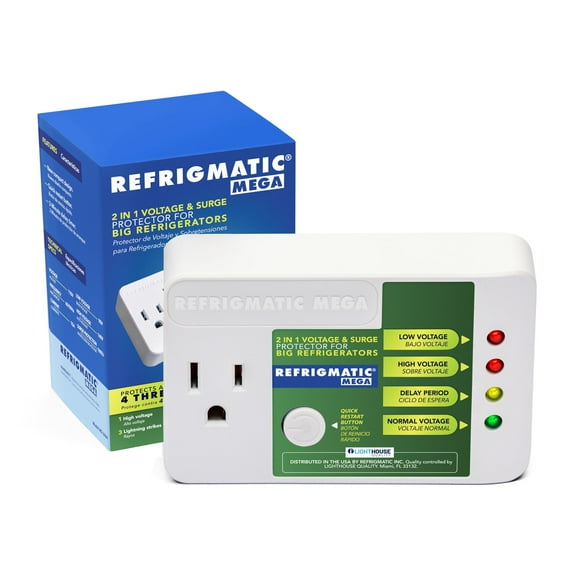Protector de voltaje y sobretensiones Refrigmatic MEGA 2 en 1 para refrigeradores