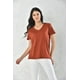 thumbnail image 1 of Polera Mujer Terracota Manga Corta Cuello V Talla S, 1 of 3