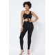 thumbnail image 2 of Top Corto Fruncido Ajustable con Tiras de Malla y Leggings con Paneles Laterales Transparentes, 2 of 5