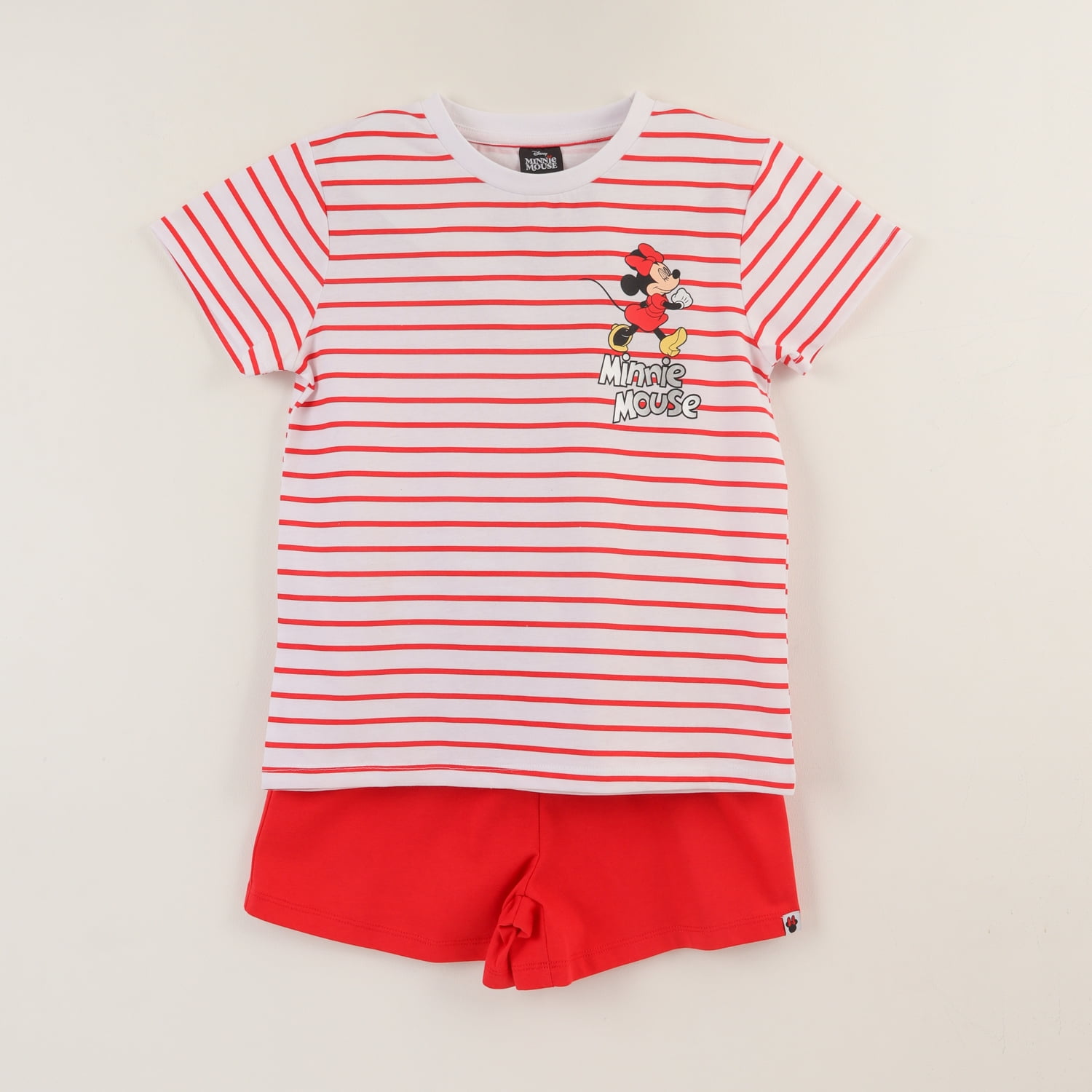 Conjunto Niña Rojo Rayas Minnie Mouse Disney