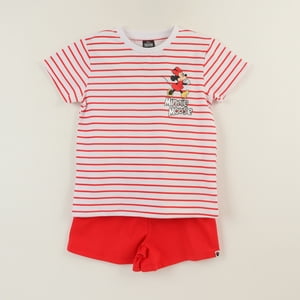 Conjunto Niña Rojo Rayas Minnie Mouse Disney