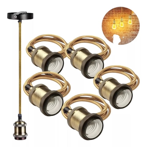 Genérico - Packx5 Soquete Vintage E27 Lamparas Colgante Rustica Techo