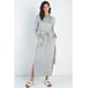thumbnail image 4 of Vestido Maxi Básico de Manga Midi Gris Jaspeado M, 4 of 5