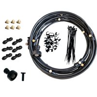 Magideal - Patio Misters Spray De Agua Adaptador De Latón Enfriador Kit De Enfriamiento De Niebla Kit De Sistema De Enfriamiento De Nebulización Para , Negro 6M 56Piezas