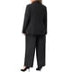 thumbnail image 3 of Agnes Orinda Traje de Oficina Casual de Negocios para Mujer de Talla Grande 2 Piezas Blazer de Solapa y Pantalones de Pierna Ancha 1X Negro, 3 of 6