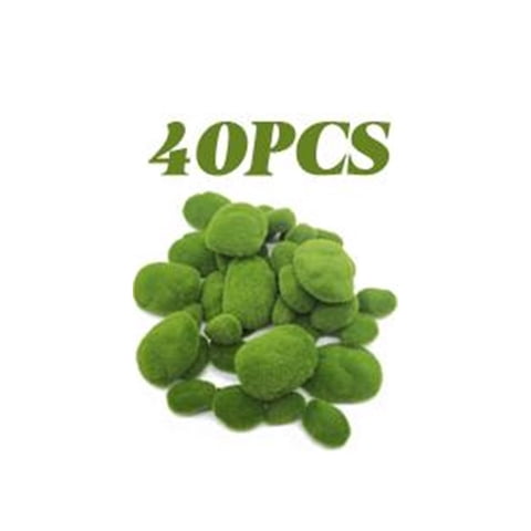 Xusx111 - 40Pcs Rocas De Musgo Artificial (4 Tamaños), Decoración De Musgo Verde Para Arreglos Florales, Jardines De Hadas Y Artesanía