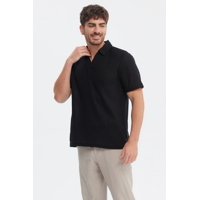 Fashionspark - Polera Hombre Slim Cuello Polo Negro