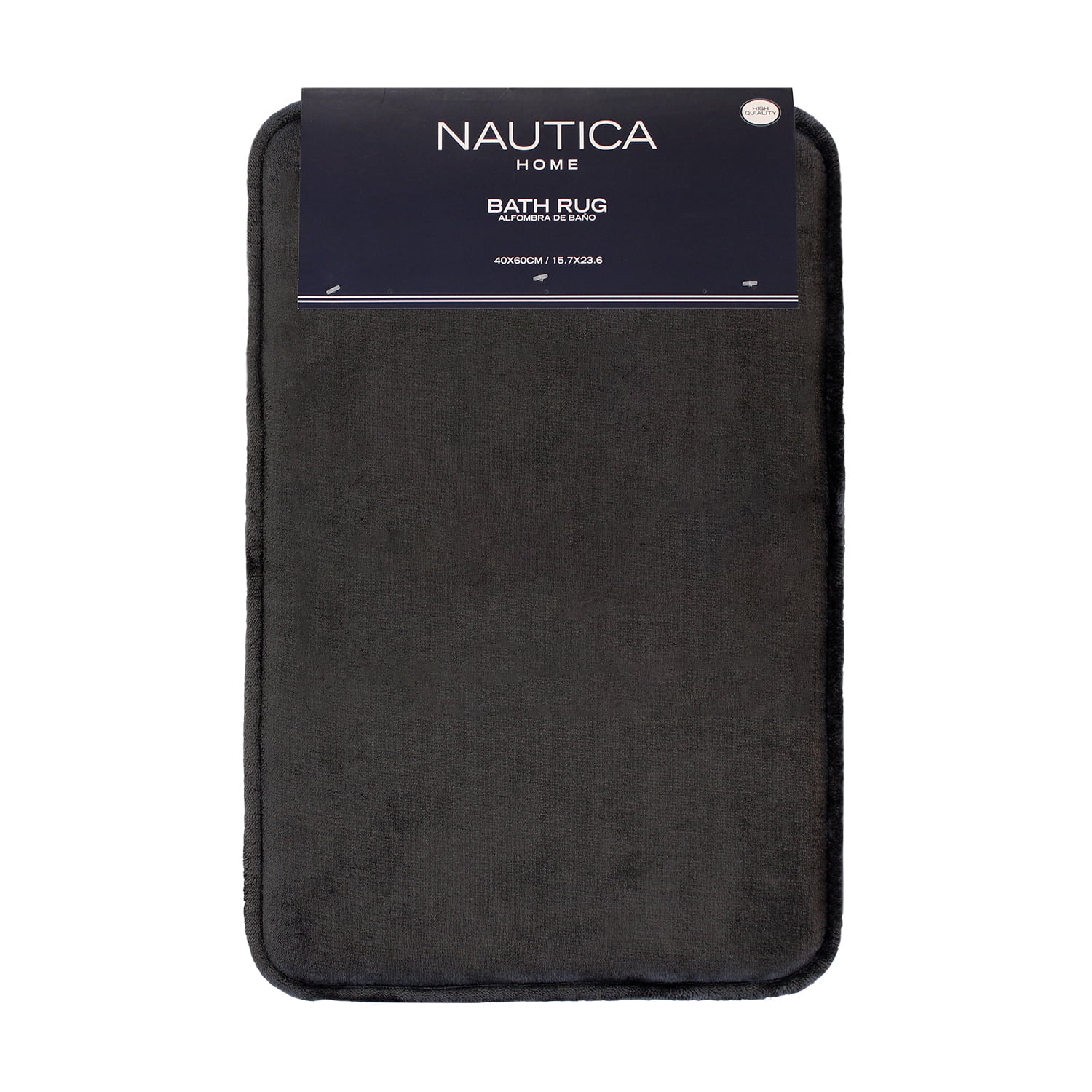 Alfombra De Baño Nautica Flannel 40x60cm Antideslizante Gris Oscuro