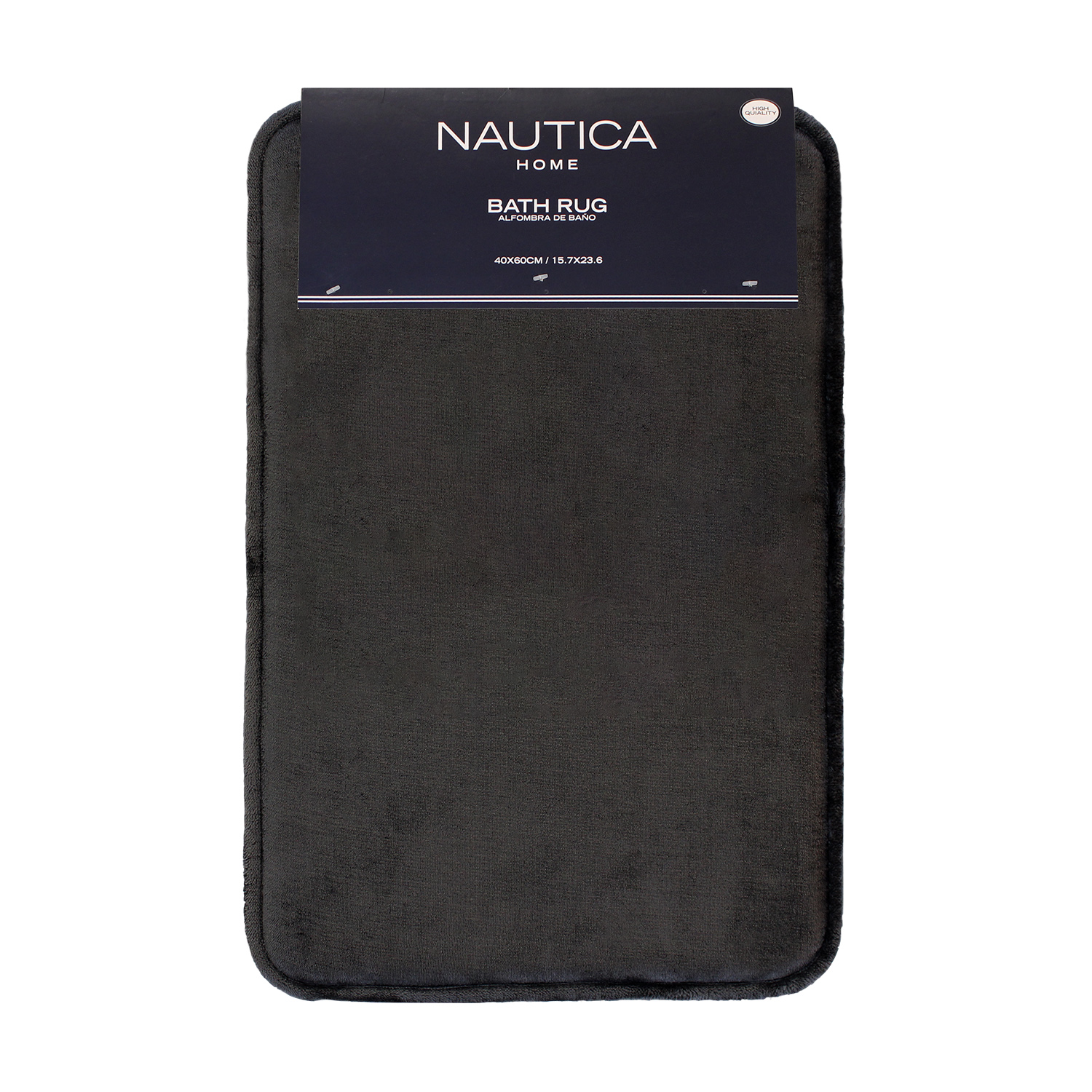 Alfombra De Baño Nautica Flannel 40X60Cm Antideslizante Gris Oscuro