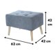 thumbnail image 3 of Pouf Petrum Gris Claro Altea 62x42x42 cm, 3 of 3