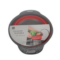 Homewell - Colador Silicona Plegable Negro/Rojo 29X24X9Cm